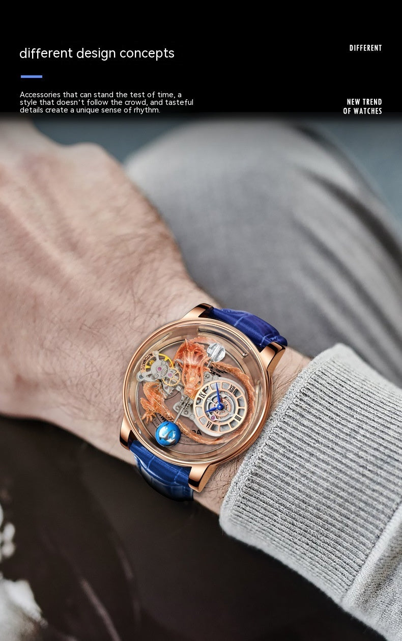 Men's Fashion Tourbillon Good Luck Comes Watch