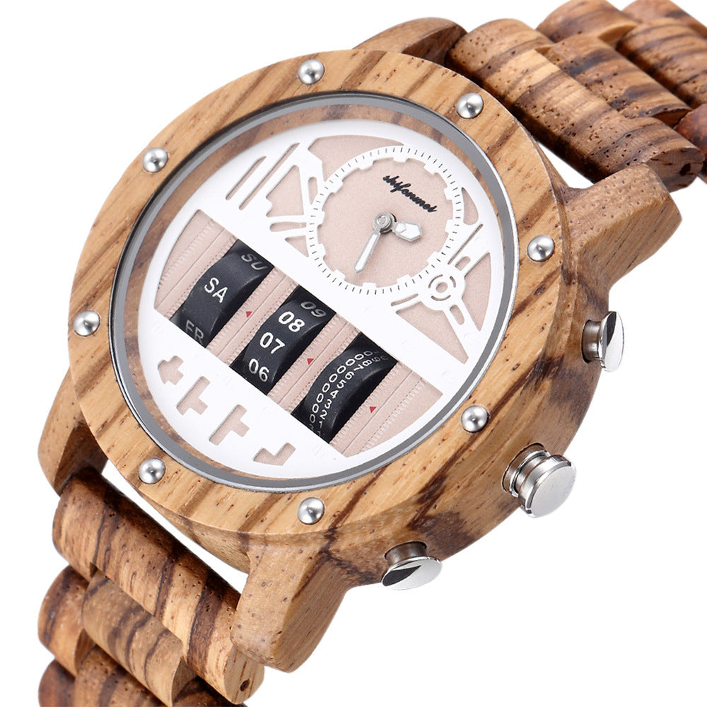 Multi Functional Mechanical Men's Wooden Watch