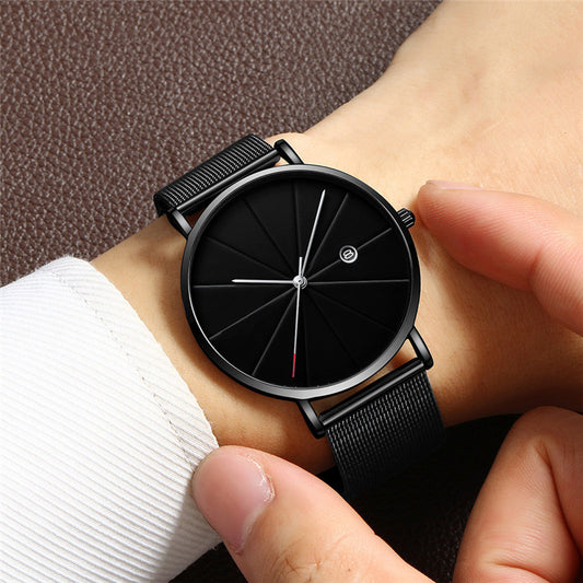 Simple calendar watch male creative waterproof quartz watch